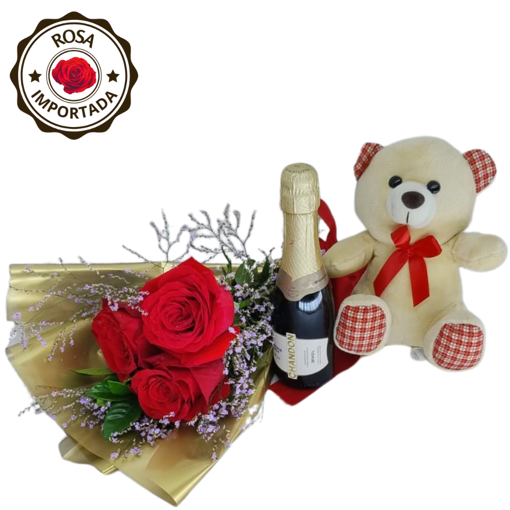 Buqu 3 Rosas  Brinde ao Amor