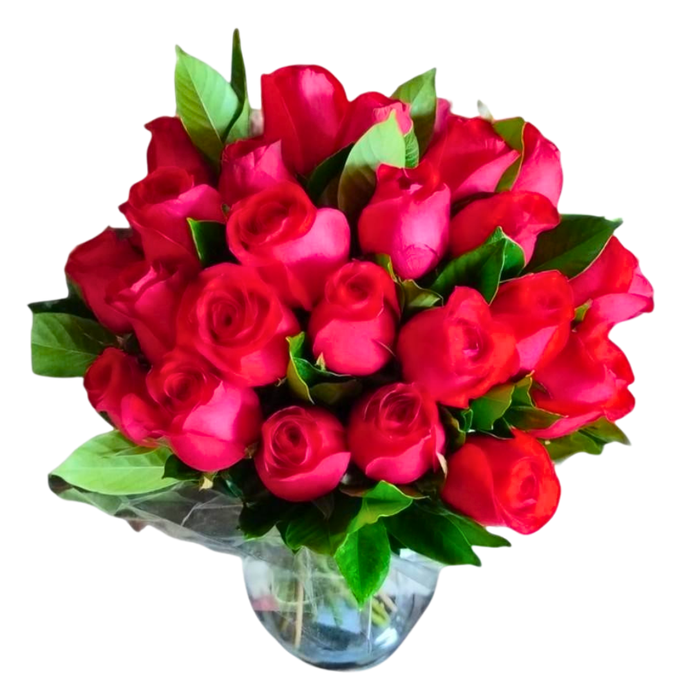 Vaso 30 Rosas -  Beleza Vermelha