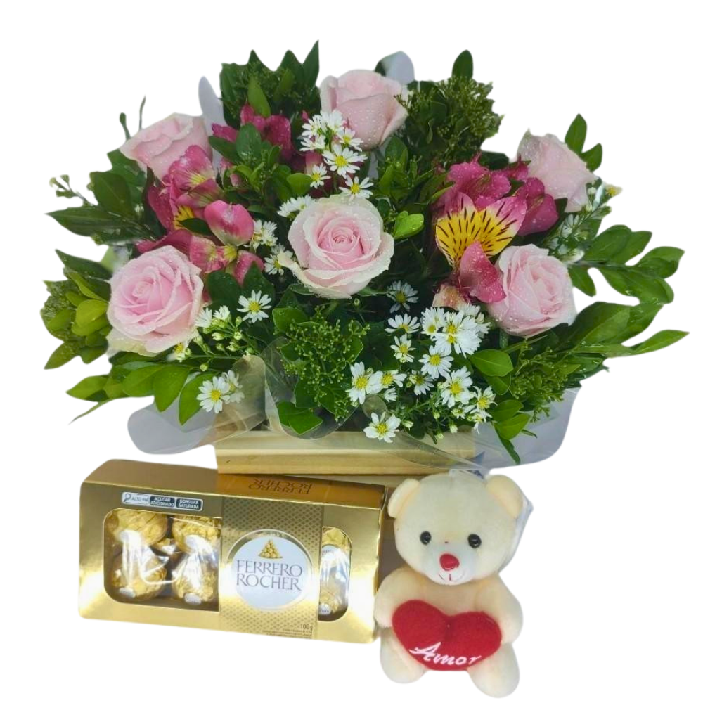 Arranjo Rosas e Delicadeza