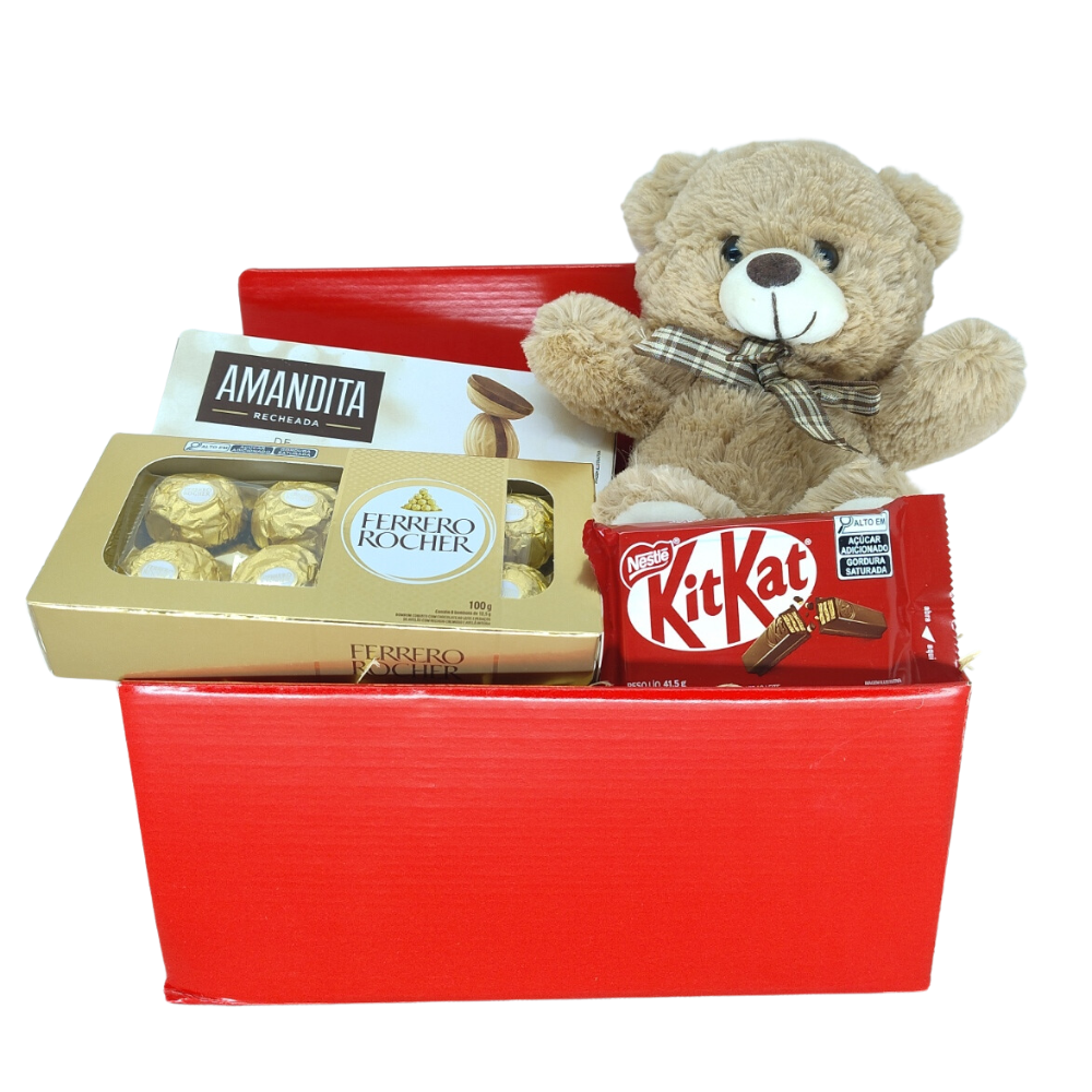 Cesta de chocolate - Romance e Doura