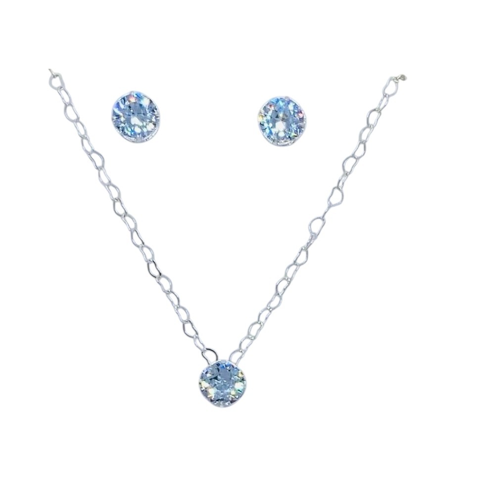 Colar e Brinco Ponto de Luz G 