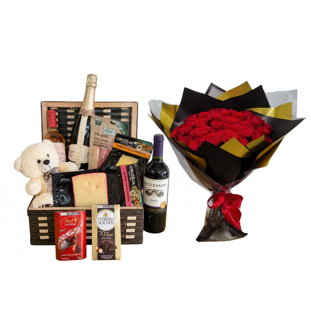 Super Combo - Cesta Romance & Sabores Premium