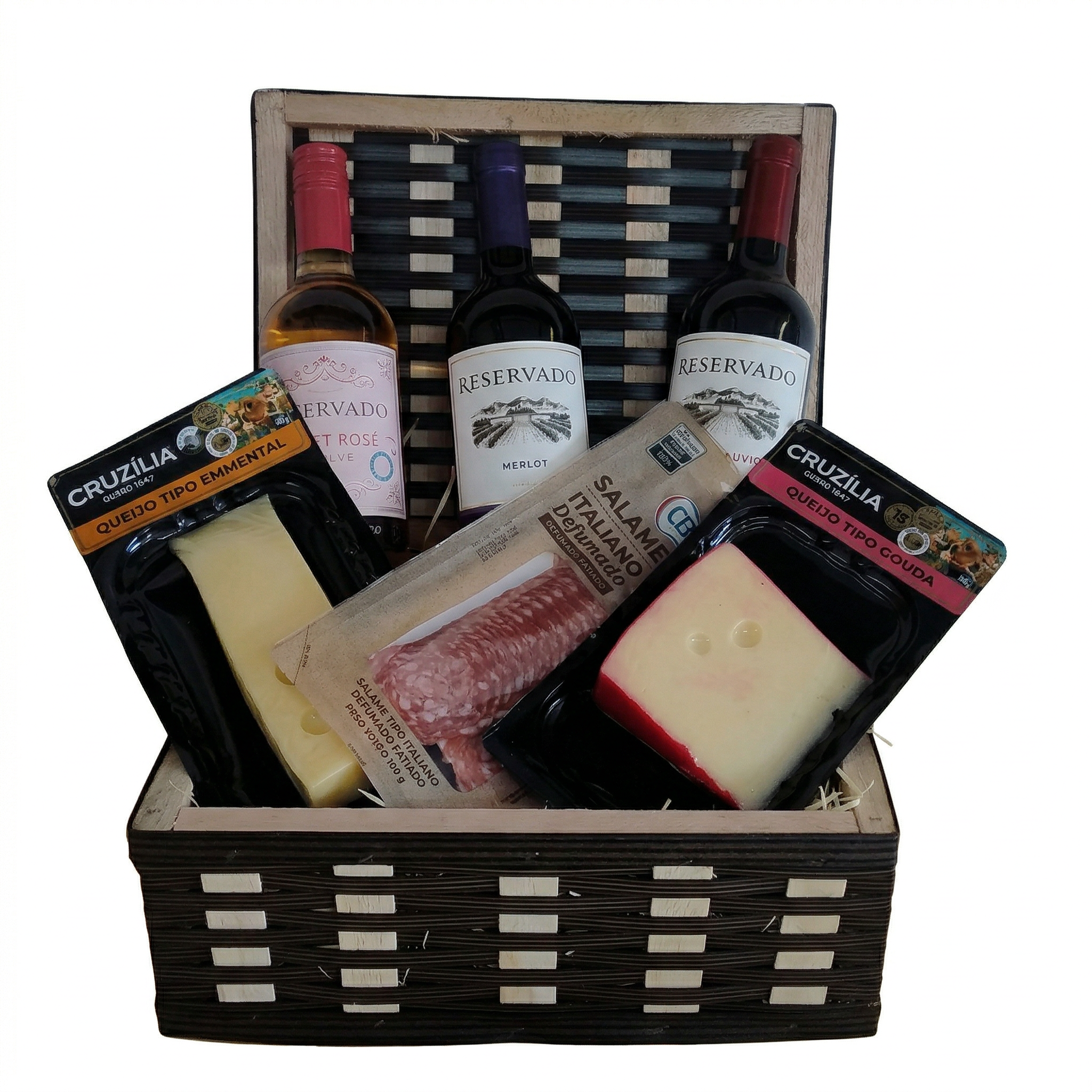 Cesta Trio de Vinhos & Sabores