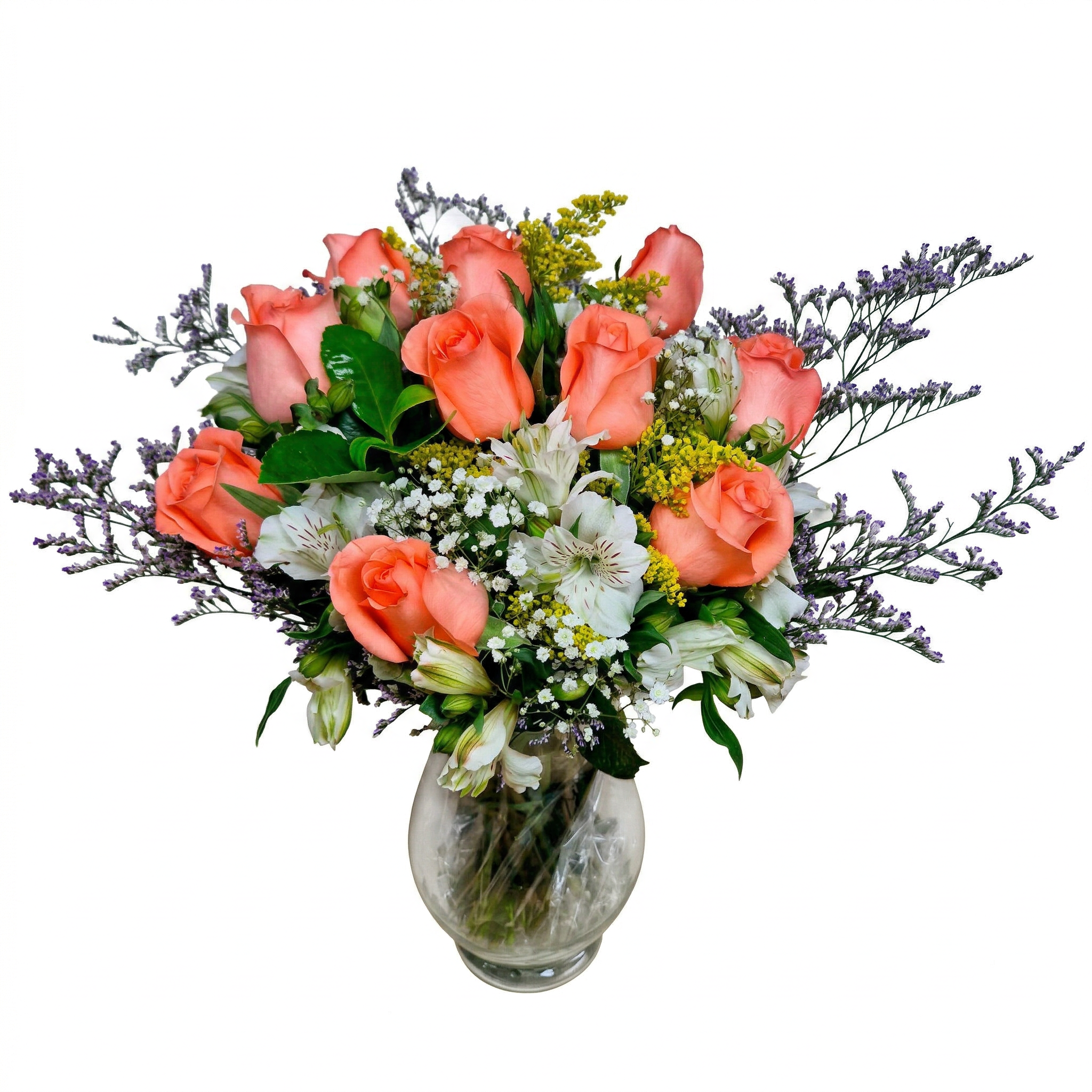 Arranjo Encanto de Rosas Coral